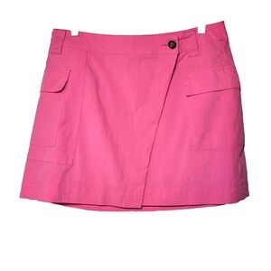 Gabriella Karefa-Johnson Future Collection Bright Pink Wrap Skirt Pockets Sz 10